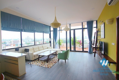 Bright and trendy 10-th floor apartment with westlake view in Tay Ho, Ha Noi